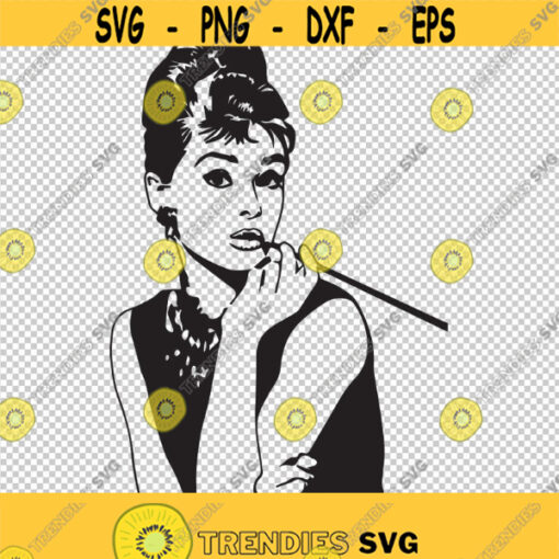 Breakfast At Tiffanys Audrey Hepburn SVG PNG EPS File For Cricut Silhouette Cut Files Vector Digital File