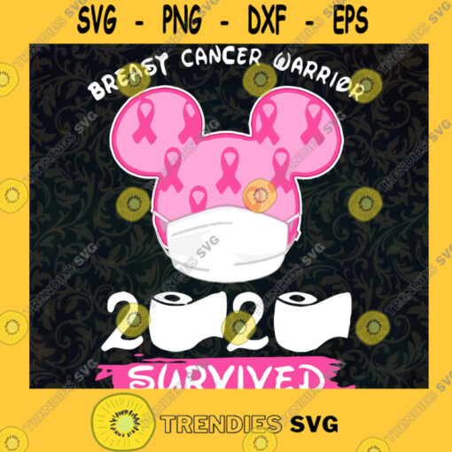 Breast cancer warrior PNG Mickey Mouse Corona PNG Mickey face mask PNG Mickey Survived PNG