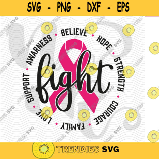Breastcancer Svg Cancer Awareness Svg Fight Cancer Svg Crush cancer svg Tough girls fight strong svg Wear Pink Svg for Cricut 150