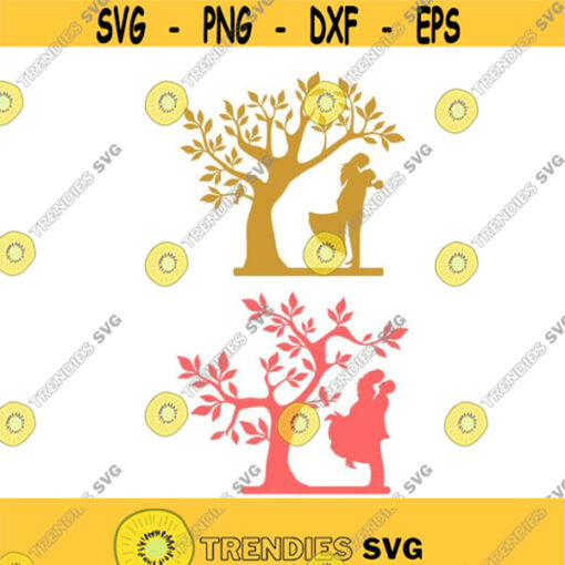Bride Groom Tree Wedding Cuttable Design SVG PNG DXF eps Designs Cameo File Silhouette Design 1110
