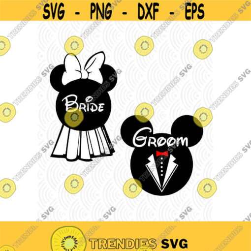 Bride and Groom Mouse Ears Cuttable Designs in SVG DXF PNG Ai Pdf Jpeg Eps Design 92