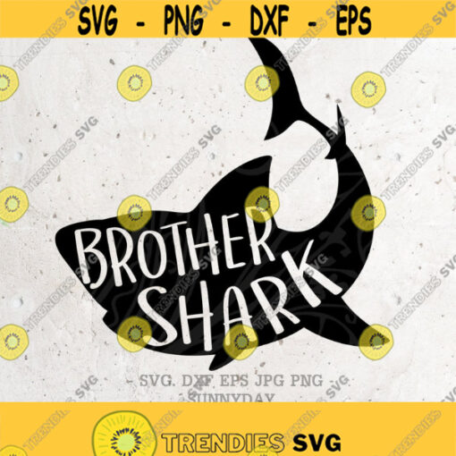 Brother Shark Svg File DXF Silhouette Print Vinyl Cricut Cutting SVG T shirt Design Shark FamilyBrother ShirtShark Do Do DooBig Bro Design 143