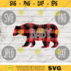 Buffalo Plaid Baby Bear Christmas Design svg png jpeg dxf Commercial Cut File Holiday SVG 1827