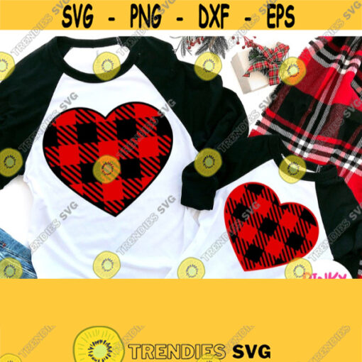 Buffalo Plaid Heart Svg Cuttable layered File For Cricut Silhouette Valentines Day Svg Love Svg Design for Shirt Printable Clip art Design 375