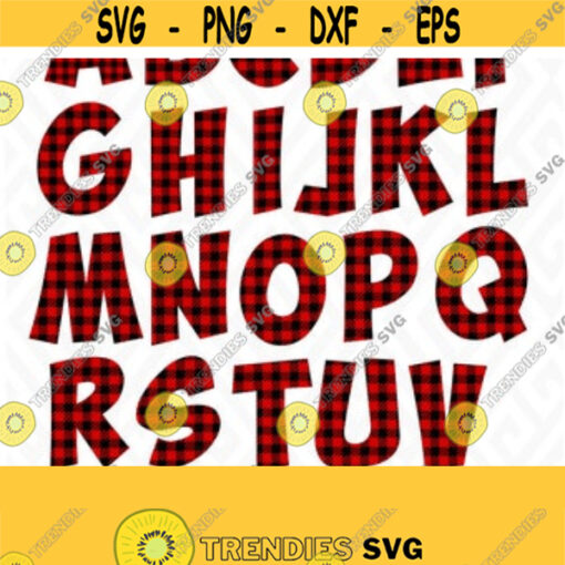 Buffalo Plaid Letters SVG Buffalo Plaid SVG Digital Cut Files Instant Download Svg Dxf AI Eps Pdf Png