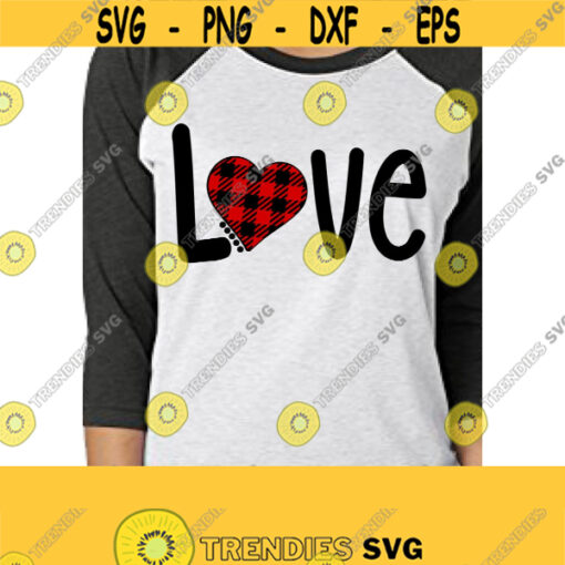 Buffalo Plaid Love Svg Buffalo Plaid Svg Valentines Day Svg Love Svg Digital Cut Files SVG DXF EPS Png Jpeg Ai Pdf Design 337