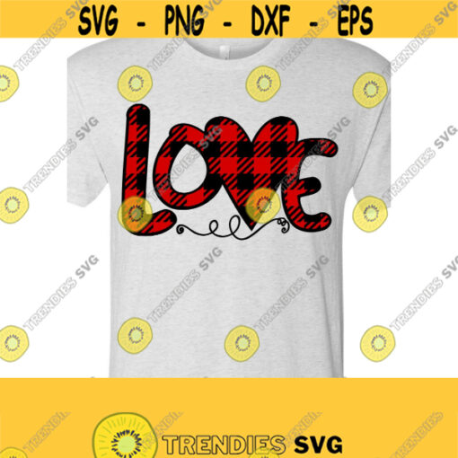 Buffalo Plaid Love Svg Buffalo Plaid Svg Valentines Day Svg Love Svg Digital Cut Files SVG DXF EPS Png Jpeg Ai Pdf Design 507