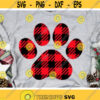 Buffalo Plaid Paw Print Svg Christmas Paw Svg Dxf Eps Png Dog Svg Cat Svg Pet Lovers Clipart Holiday Cut Files Silhouette Cricut Design 660 .jpg