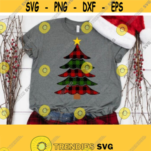 Buffalo Plaid Svg Buffalo Plaid Christmas Tree Svg Christmas T Shirt Svg SVG DXF EPS Png Jpeg Ai Pdf