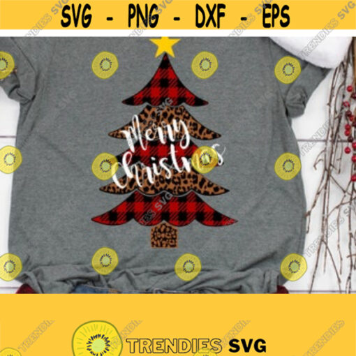 Buffalo Plaid Svg Leopard Print Svg Christmas Tree Svg Christmas T Shirt Svg SVG DXF EPS Png Jpeg Ai Pdf