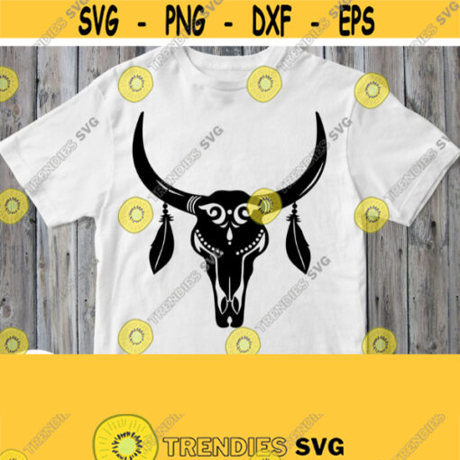 Buffalo Skull Svg Skull Horns Svg Cut File Shirt Svg Bison Bull Ox Skull Silhouette Image Cricut Printable Iron on Heat Press Transfer Design 592