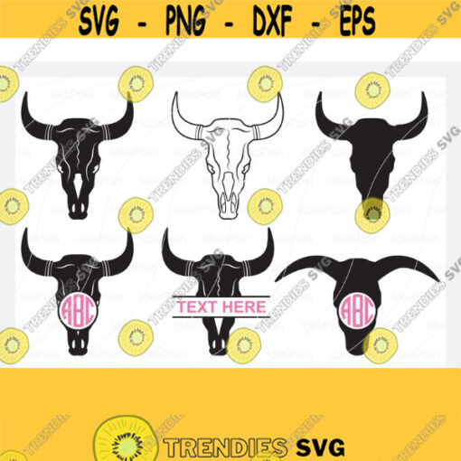 Bull Skull SVG Bull Skull Monogram Bull Skull Vector Bull Skull Split Bull skull silhouette Bull Skull Vector Horns SVG Horns Vector