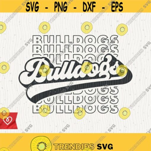 Bulldogs Echo Svg School Spirit Svg Bulldog Pride Retro Design Png Bulldogs Football Cheer Svg Football Baseball Basketball Cricut Cut File Design 194