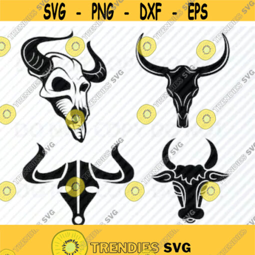 Bulls Skulls SVG Files Clipart bulls Clip Art Silhouette Vector Images texas SVG Image For Cricut Bull Head Eps Png Dxf Boho logo Design 302