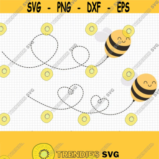 Bumble Bee SVG. Baby Flying Honey Bee Cut Files. Cute Honeybee in Flight Clipart. Kids Vector Illustration. Instant Download dxf eps png Design 363