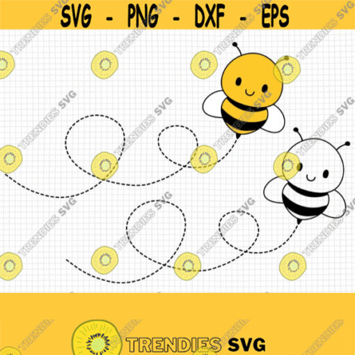 Bumble Bee SVG. Baby Flying Honey Bee Cut Files. Cute Honeybee in Flight Clipart. Kids Vector Illustration. Instant Download dxf eps png Design 806