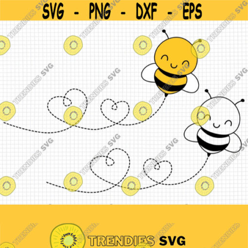Bumble Bee SVG. Baby Flying Honey Bee Cut Files. Cute Honeybee in Flight Clipart. Kids Vector Illustration. Instant Download dxf eps png Design 864