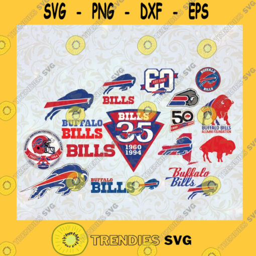 Bundle 15 of Buffalo Bills Logos SVG Sport Logos Idea for Perfect Gift Gift for Everyone Digital Files Cut Files For Cricut Instant Download Vector Download Print Files