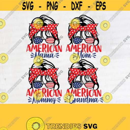 Bundle American Mom with Bandana Svg 4th Of July SVG Fourth Of July SVG Patriotic Svg American Mom Png Cut FileDesign 146