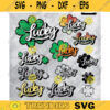 Bundle Lucky SVG St Patricks Day svg Shamrock svg four leaf clover svg Layers Outline sublimation Design 144 copy