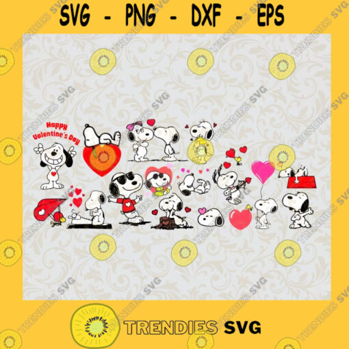 Bundle Snoopy Svg Happy Valentine Day Svg Peanut Gang Svg Cartoon Dog Svg