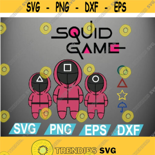 Bundle Squid game Korean Movie 4 files PNG digital Download Squid game Army Symbol PNG SVG Sublimation Squid game Drama Design 358