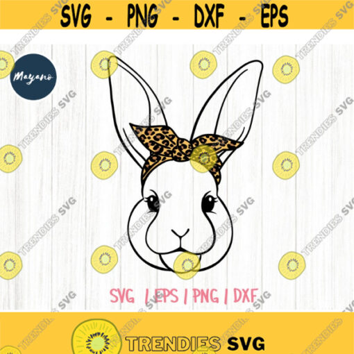 Bunny Bandana SVG Rabbit SVG file Bunny cut file Rabbit with Bandana Instant download design for cricut or silhouette Design 189