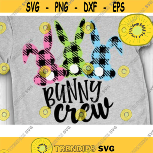 Bunny Crew Svg Three Bunnies Svg Easter Rabbit Svg Easter Plaid Shirt Plaid Bunny Svg Bunny Buffalo Plaid Design 144 .jpg