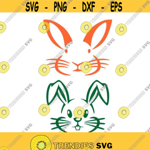Bunny Face Easter Rabbit Cuttable Design Pack SVG PNG DXF eps Designs Cameo File Silhouette Design 298