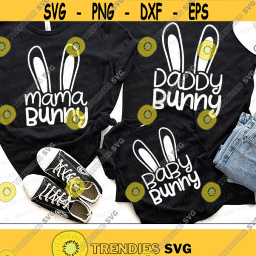 Bunny Family Svg Easter Svg Easter Bundle Cut Files Mama Bunny Daddy Bunny Baby Bunny Bunny Ears Svg Dxf Eps Png Silhouette Cricut Design 1220 .jpg