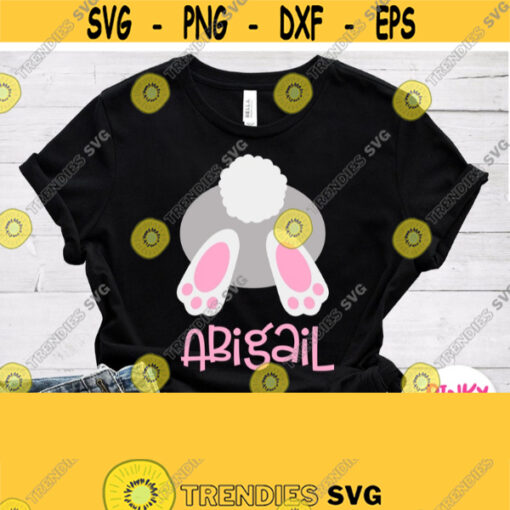 Bunny Girl Svg Girl Easter Shirt svg Design Bunnys Back Svg Baby Kid Design Add Name Monogram to Personalize File Silhouette Cricut Design 240