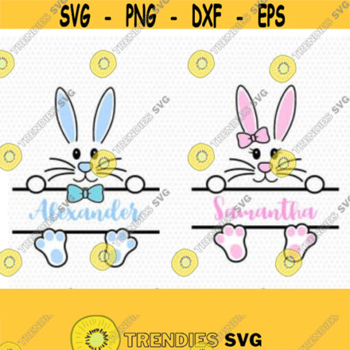 Bunny Girl boy monogram frame Svg Easter Svg Cute Easter Bunny Svg Easter Cut File cut Files Cricut svg jpg png dxf Silhouette cameo Design 145