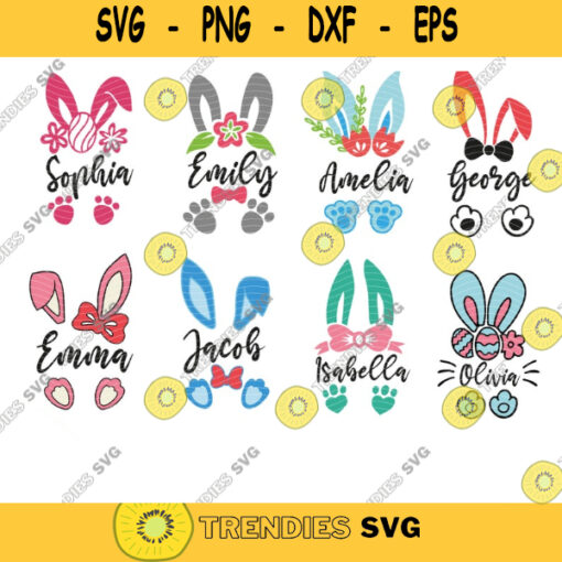 Bunny Name Frame SVG Bundle Easter bunny split monogram svg kid easter svgBunny SVG for Cricut easter svg for kid 16