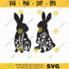 Bunny Rabbit Silhouette with Spring Flowers SVG Happy Easter Bunny Wildflowers Hello Spring Season Clipart Svg Dxf Cut Files for Cricut copy