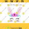 Bunny SVG Cute Bunny Face Svg Bunny Clip Art Bunny Face SVG Bunny Head SVG Cricut Silhouette Cut File Chevrons