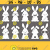 Bunny SVG. Cute Baby Bunnies Clipart PNG. White Rabbit Faces Cut Files. Kids Bunny Bundle Vector Files for Silhouette Cricut Cutting Machine Design 599