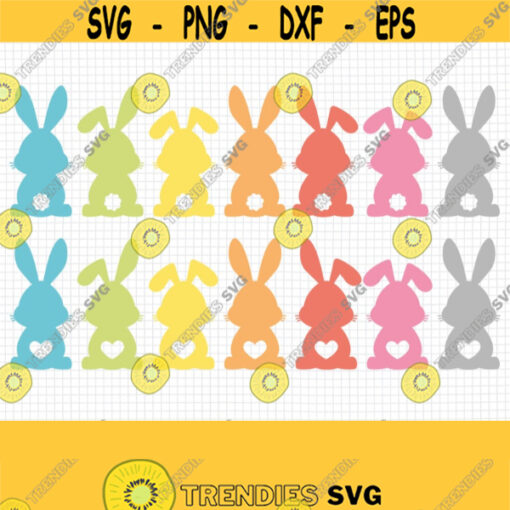 Bunny SVG. Cute Baby Easter Bunnies Clipart PNG. Rabbit Monogram Cut Files. Bunny Bottom Silhouette Vector DXF for Cutting Machine Download Design 541