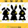 Bunny SVG. Cute Baby Easter Bunnies Clipart PNG. Rabbit Monogram Cut Files. Bunny Bottom Silhouette Vector DXF for Cutting Machine Download Design 714