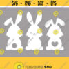 Bunny SVG. Cute Baby Easter Bunnies Clipart PNG. White Rabbit Monogram Cut File. Bunny Bottom Silhouette Vector DXF Cutting Machine Download Design 227