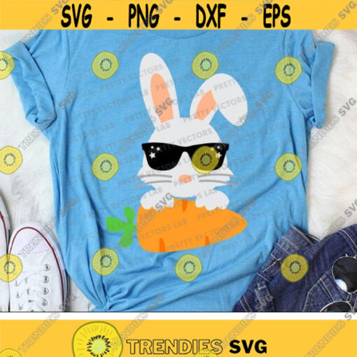 Bunny Svg Easter Svg Boys Easter Cut Files Rabbit Ears Svg Dxf Eps Png Bunny With Carrot Bunny Clipart Monogram Svg Silhouette Cricut Design 461 .jpg