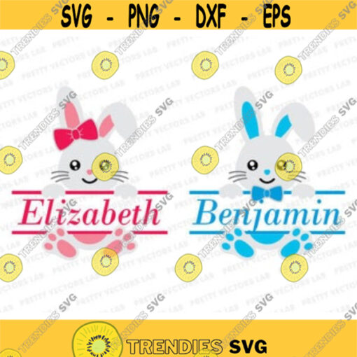 Bunny Svg Easter Svg Bunnies Monogram Svg Cute Bunny Split Frame Svg Dxf Eps Baby Kids Rabbits Svg Kawaii Animals Clipart Cut Files Design 91 .jpg