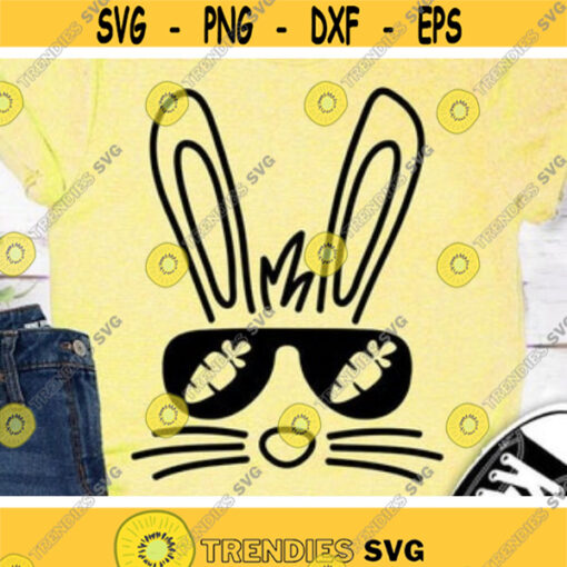 Bunny Svg Easter Svg Bunny With Sunglasses Svg Dxf Png Rabbit with Carrots Svg Monogram Svg Kids Design Silhouette Cricut Cut Files Design 77 .jpg