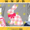 Bunny Svg Easter Svg Bunny with Bow Svg Plaid Svg Girls Easter Svg Cute Easter Rabbit Clipart Kids Design Svg Dxf Eps Png Cut Files Design 576 .jpg