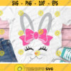 Bunny Svg Easter Svg Cute Bunny Face Svg Dxf Eps Png Girl Bunny with Bow Clipart Monogram Svg Baby Kids Rabbit Ears Svg Cut Files Design 809 .jpg