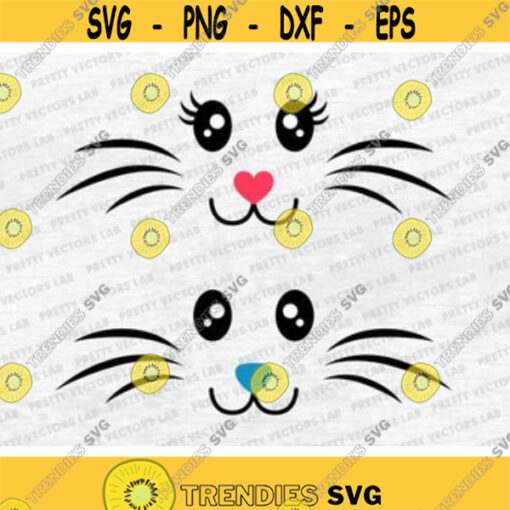 Bunny Svg Easter Svg Cute Bunny Face Svg Dxf Eps Png Girl and Boy Kawaii Bunnies Clipart Baby Kids Rabbits Monogram Svg Cut Files Design 142 .jpg