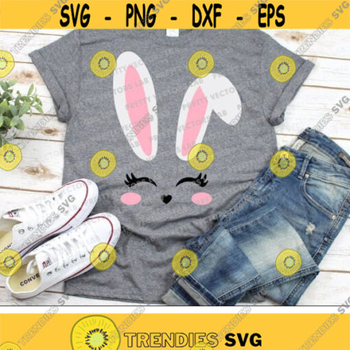 Bunny Svg Easter Svg Easter Bunny Cut Files Cute Bunny Face Svg Dxf Eps Png Girls Clipart Baby Kids Rabbit Ears Svg Silhouette Cricut Design 471 .jpg