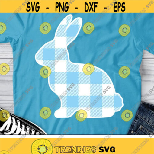 Bunny Svg Easter Svg Plaid Bunny Svg Boys Easter Svg Cute Easter Rabbit Clipart Kids Shirt Svg Dxf Eps Silhouette Cricut Cut Files Design 2830 .jpg