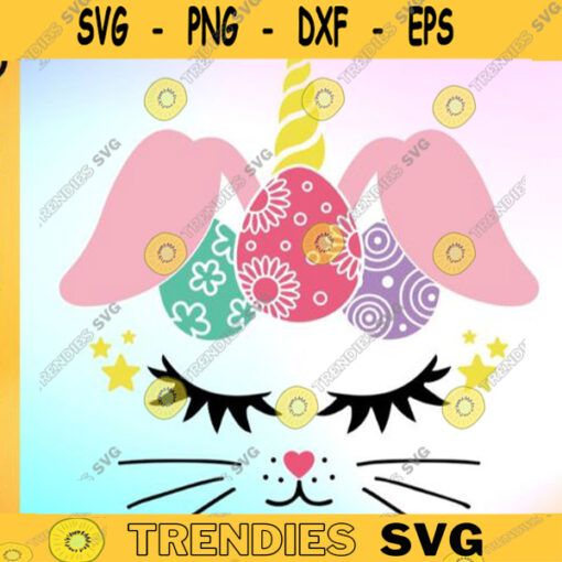 Bunny Unicorn Svg Easter Bunny Svg Easter Svg Bunny Face Svg Jpg Eps Png Girl Bunny Clipart Happy Easter Cut Files Silhouette Cricut 344 copy