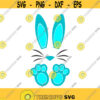 Bunny ears svg easter bunny svg easter svg happy easter svg png dxf Cutting files Cricut Cute svg designs print for t shirt blue Design 253
