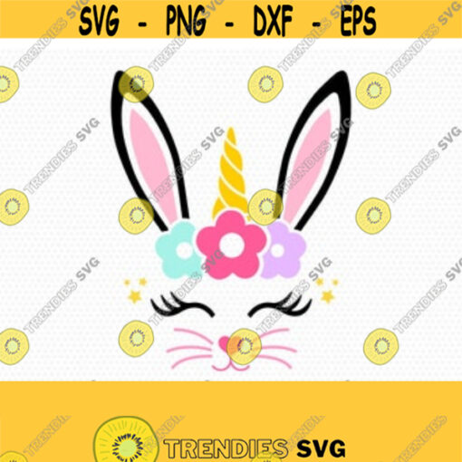Bunny unicorn svg files easter unicorn svg easter bunny svg Happy Easter svg cut Files Cricut svg jpg png dxf Silhouette cameo Design 132